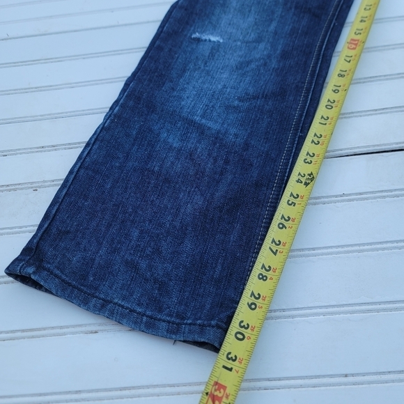 EMCEE Premium Denim Mens Blue Distressed Jeans Size 34 x 32 - Picture 3 of 9